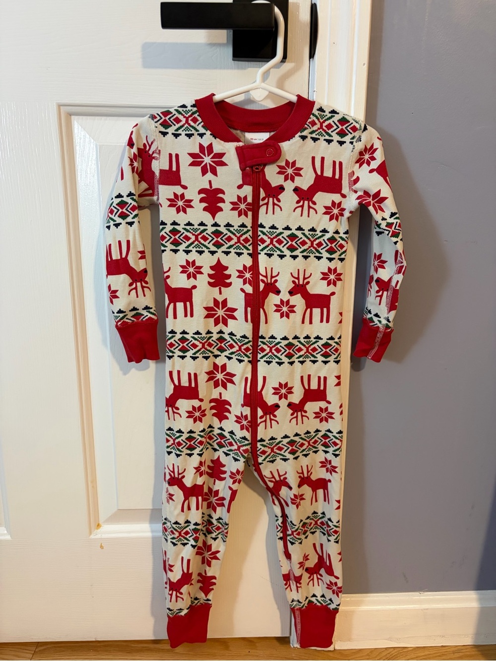 Hanna Andersson Kids Holiday Reindeer Sleeper 3T